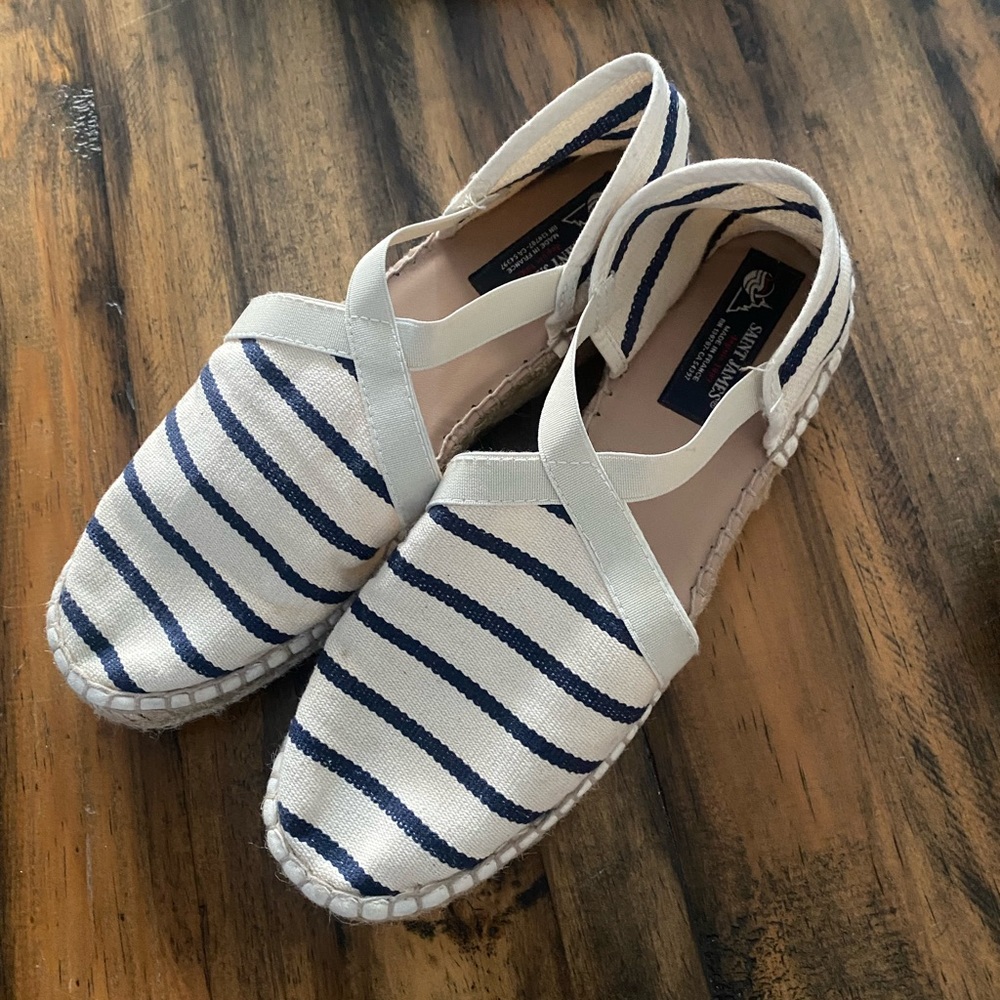 St. James Neutrals Pattern Print Canvas Espadrilles size 39